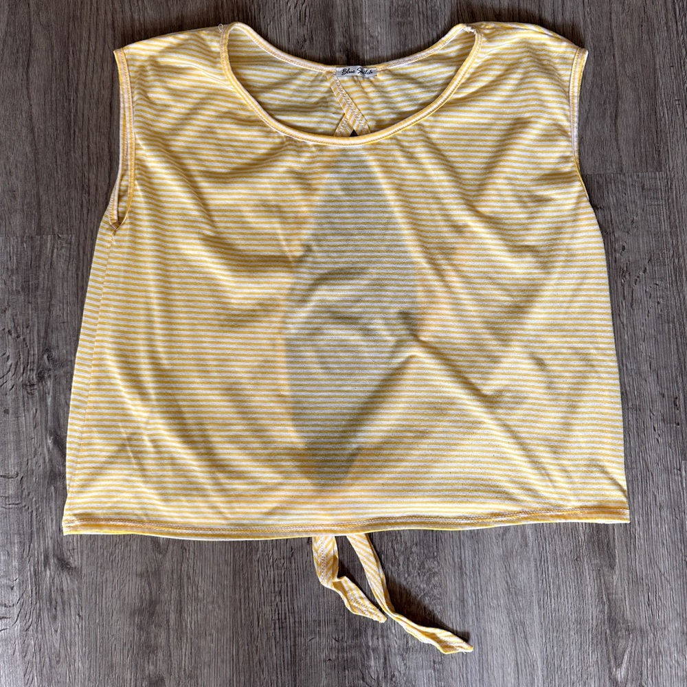 Blue Sketch yellow/white stripe cutout back